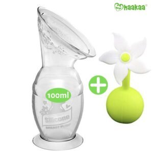 Recueil-Lait HAAKAA 150 ml + bouchon fleur blanche