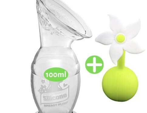 Recueil-Lait HAAKAA 150 ml + bouchon fleur blanche