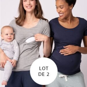 Lot de 2 t-shirt de grossesse et d'allaitement Seraphine