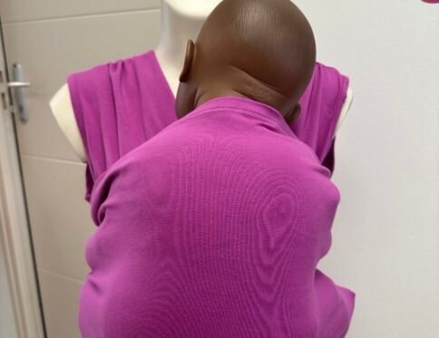 Débardeur peau à peau + bandeau violet