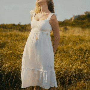 Robe de grossesse et d'allaitement MELODY coloris blanc