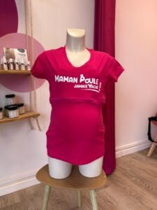 T-shirt d'allaitement-Maman poule jamais vache