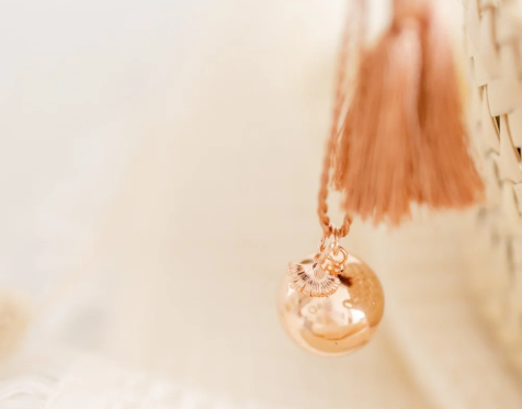 Bola de grossesse Talisman Or rose avec cordon