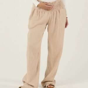 Pantalon de maternité Myriam Beige devant
