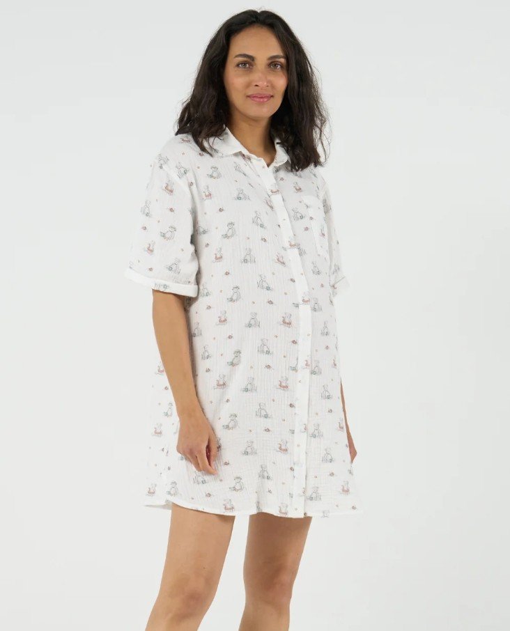 Robe de nuit maternité et allaitement Elinor Multicolor