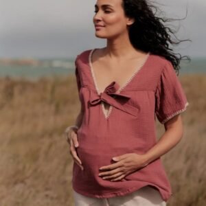 Blouse et chemise d'allaitement Soraya Prune