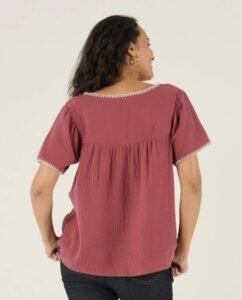 Blouse et chemise d'allaitement Soraya Prune dos