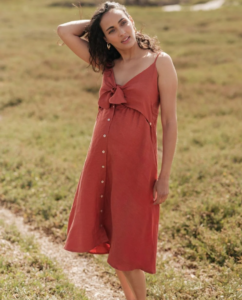 Robe de grossesse et d'allaitement Nolwenn cuivre