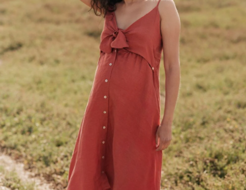 Robe de grossesse et d'allaitement Nolwenn cuivre