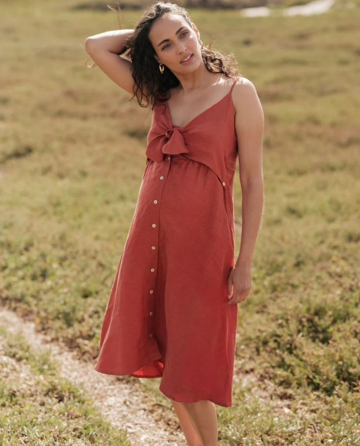 Robe de grossesse et d'allaitement Nolwenn cuivre