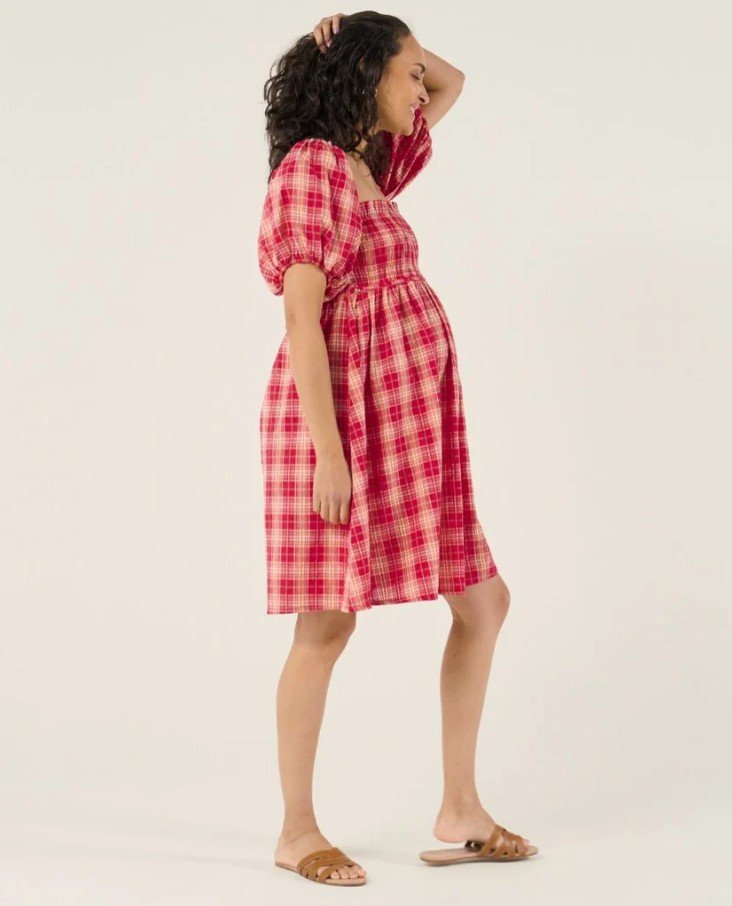 Robe de grossesse et d'allaitement Melissa Framboise côté