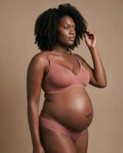 Soutien gorge de maternité et allaitement invisible Skin Vieux Rose côté