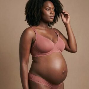Soutien gorge de maternité et allaitement invisible Skin Vieux Rose côté